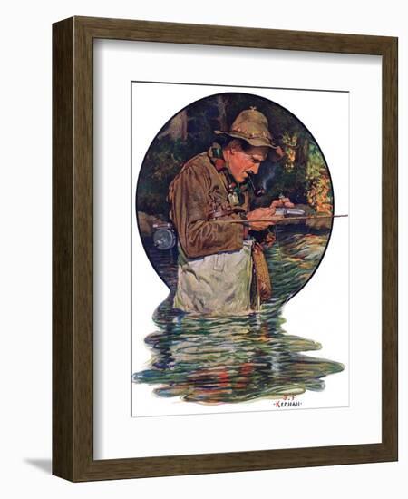 "Tying on a Fly,"May 25, 1929-J.F. Kernan-Framed Giclee Print