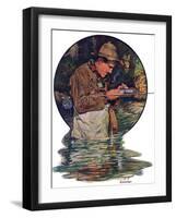 "Tying on a Fly,"May 25, 1929-J.F. Kernan-Framed Giclee Print