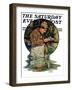 "Tying on a Fly," Saturday Evening Post Cover, May 25, 1929-J.F. Kernan-Framed Premium Giclee Print