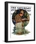 "Tying on a Fly," Saturday Evening Post Cover, May 25, 1929-J.F. Kernan-Framed Premium Giclee Print