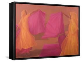 Tying Saris-Lincoln Seligman-Framed Stretched Canvas