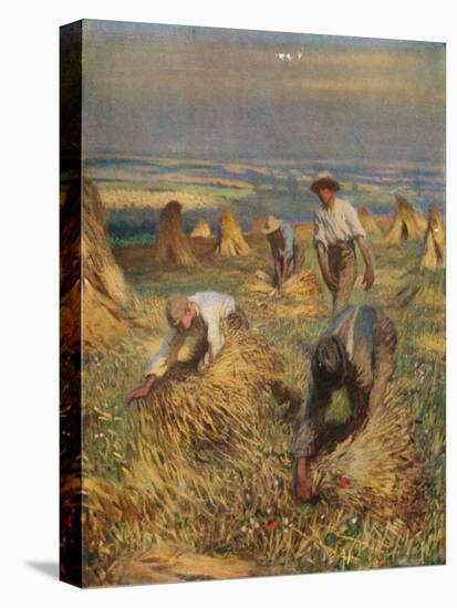 'Tying the Sheaves', 1902, (1923)-George Clausen-Stretched Canvas