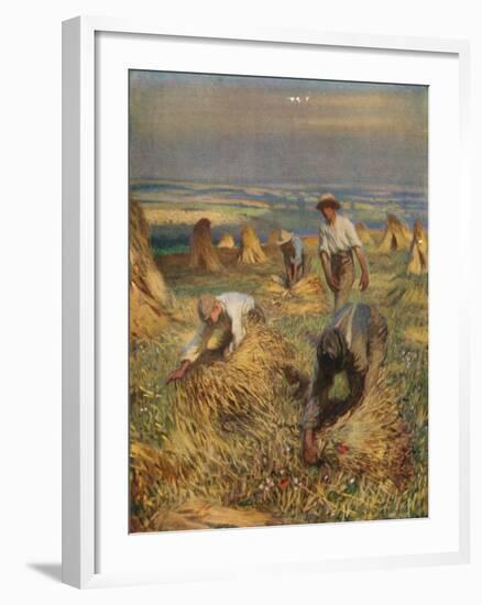 'Tying the Sheaves', 1902, (1923)-George Clausen-Framed Giclee Print