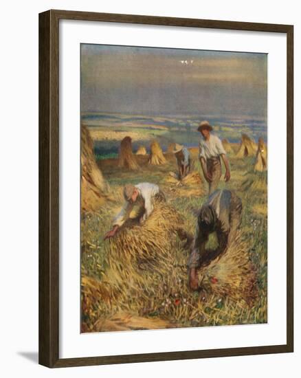 'Tying the Sheaves', 1902, (1923)-George Clausen-Framed Giclee Print