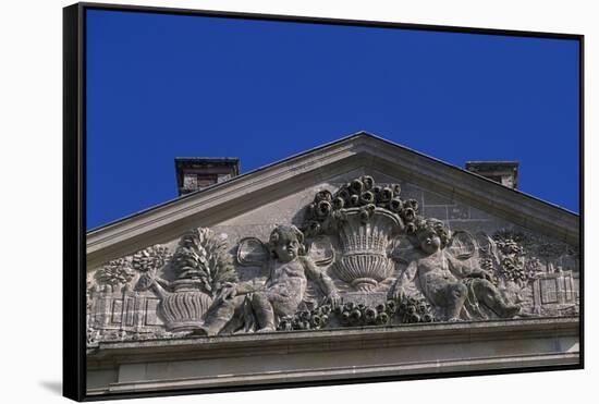 Tympanum of Facade of Chateau De Raray, Picardy, Detail, France-null-Framed Stretched Canvas