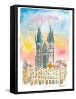 Tyn Cathedral In Prague Czech Republic Impressionistic View-M. Bleichner-Framed Stretched Canvas