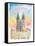 Tyn Cathedral In Prague Czech Republic Impressionistic View-M. Bleichner-Framed Stretched Canvas