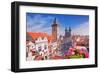 Tyn Church & Clock Tower Prague-null-Framed Art Print