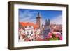 Tyn Church & Clock Tower Prague-null-Framed Art Print