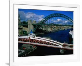 Tyne and Swing Bridges, Newcastle-Upon-Tyne, United Kingdom-Neil Setchfield-Framed Photographic Print