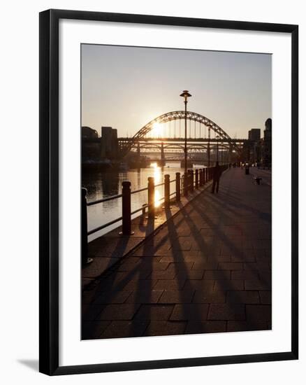 Tyne Bridge at Sunset, Spanning the River Tyne Between Newcastle and Gateshead, Tyne and Wear, Engl-Mark Sunderland-Framed Photographic Print