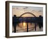 Tyne Bridge at Sunset, Spanning the River Tyne Between Newcastle and Gateshead, Tyne and Wear, Engl-Mark Sunderland-Framed Photographic Print