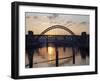 Tyne Bridge at Sunset, Spanning the River Tyne Between Newcastle and Gateshead, Tyne and Wear, Engl-Mark Sunderland-Framed Photographic Print