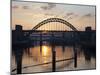 Tyne Bridge at Sunset, Spanning the River Tyne Between Newcastle and Gateshead, Tyne and Wear, Engl-Mark Sunderland-Mounted Photographic Print