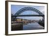 Tyne Bridge Framing the Quayside Sunday Morning Market and the Millennium Bridge-James Emmerson-Framed Photographic Print