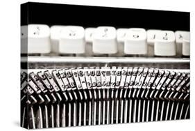 Type Bars And White Buttons Of Typewriter-donfiore-Stretched Canvas
