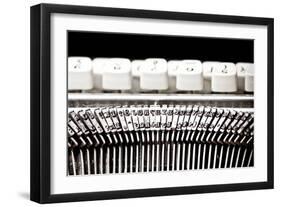 Type Bars And White Buttons Of Typewriter-donfiore-Framed Art Print