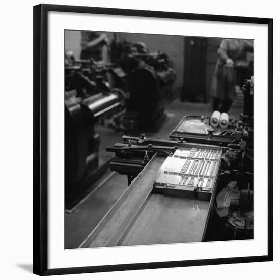 Type Being Set at the White Rose Press, Mexborough, South Yorkshire, 1968-Michael Walters-Framed Photographic Print