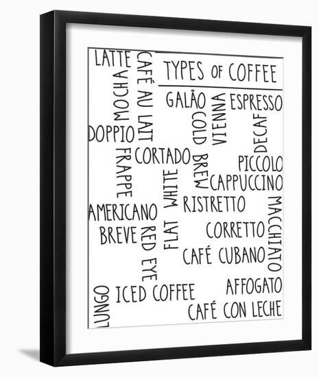 Types of Coffee-Archie Stone-Framed Giclee Print