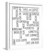 Types of Coffee-Archie Stone-Framed Giclee Print