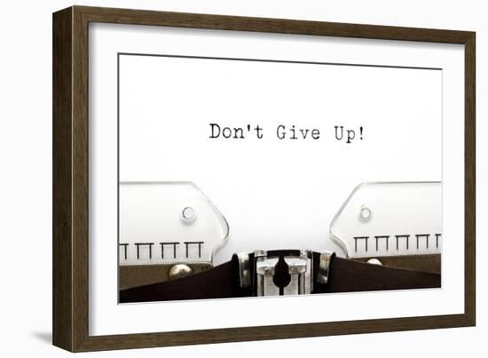 Typewriter Do Not Give Up-Ivelin Radkov-Framed Art Print