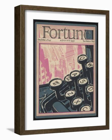 Typewriter Keys on the Cover of a Magazine-null-Framed Photographic Print