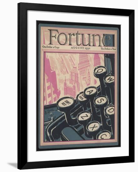 Typewriter Keys on the Cover of a Magazine-null-Framed Photographic Print