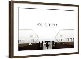 Typewriter Not Guilty-Ivelin Radkov-Framed Art Print