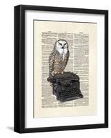 Typewriter Owl-Matt Dinniman-Framed Art Print