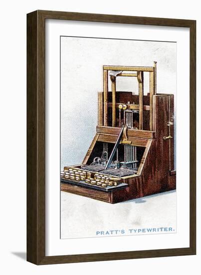 Typewriter Patented by John Pratt in 1866-null-Framed Giclee Print