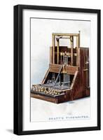 Typewriter Patented by John Pratt in 1866-null-Framed Giclee Print