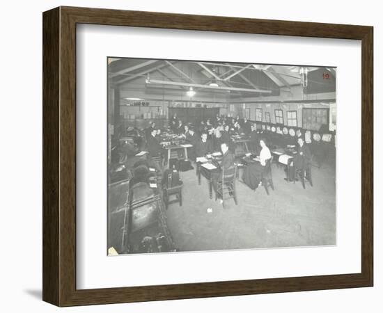 Typewriting Examination Class, Queens Road Evening Institute, London, 1908-null-Framed Photographic Print