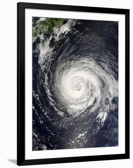 Typhoon Fitow Approaching Japan-Stocktrek Images-Framed Photographic Print