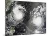 Typhoon Saomai and Tropical Storm Bopha Approaching Taiwan and China, August 8, 2006-Stocktrek Images-Mounted Photographic Print