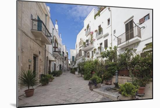 Typical alley and houses of the old town, Polignano a Mare, Province of Bari, Apulia, Italy, Europe-Roberto Moiola-Mounted Photographic Print