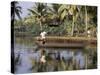 Typical Backwater Scene, Where Canals and Rivers are Used as Roadways, Kerala State, India-R H Productions-Stretched Canvas