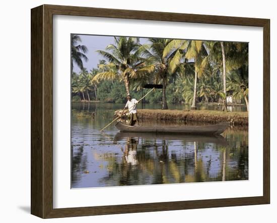 Typical Backwater Scene, Where Canals and Rivers are Used as Roadways, Kerala State, India-R H Productions-Framed Photographic Print