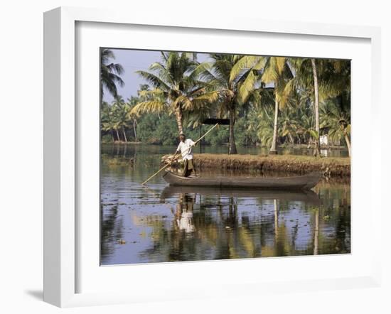 Typical Backwater Scene, Where Canals and Rivers are Used as Roadways, Kerala State, India-R H Productions-Framed Photographic Print