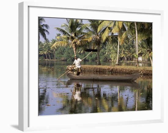 Typical Backwater Scene, Where Canals and Rivers are Used as Roadways, Kerala State, India-R H Productions-Framed Photographic Print