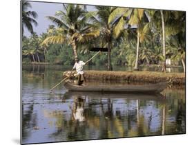 Typical Backwater Scene, Where Canals and Rivers are Used as Roadways, Kerala State, India-R H Productions-Mounted Photographic Print