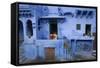 Typical Blue Architecture, Jodhpur, Western Rajasthan, India, Asia-Doug Pearson-Framed Stretched Canvas