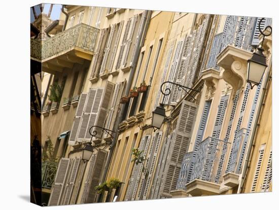 Typical Building Facade, Old Aix, Aix En Provence, Provence, France, Europe-Guy Thouvenin-Stretched Canvas