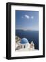 Typical Church Clinging to Hillside Above the Aegean Sea, Oia (Ia), Santorini (Thira) (Thera)-Ruth Tomlinson-Framed Photographic Print