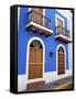 Typical Colonial Architecture, San Juan, Puerto Rico, USA, Caribbean-Miva Stock-Framed Stretched Canvas