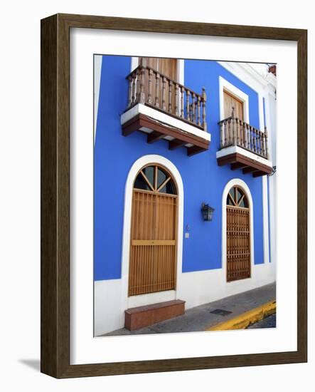 Typical Colonial Architecture, San Juan, Puerto Rico, USA, Caribbean-Miva Stock-Framed Photographic Print