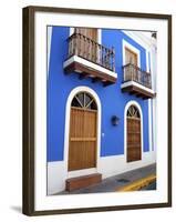 Typical Colonial Architecture, San Juan, Puerto Rico, USA, Caribbean-Miva Stock-Framed Photographic Print