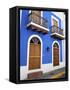 Typical Colonial Architecture, San Juan, Puerto Rico, USA, Caribbean-Miva Stock-Framed Stretched Canvas