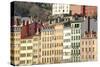 Typical Colourful Building Facades Facing onto the River Saone in Lyon, Rhone-Alpes, France, Europe-Julian Elliott-Stretched Canvas