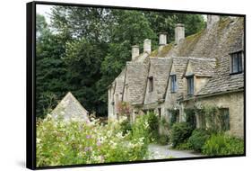 Typical Cotswold Houses in the Village of Bibury, the Cotswolds, Gloucestershire-Alex Robinson-Framed Stretched Canvas