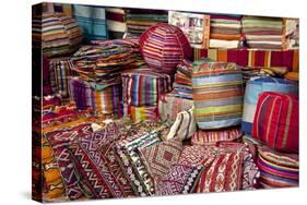 Typical Cushions in Street Shop, Marrakech, Morocco, North Africa, Africa-Guy Thouvenin-Stretched Canvas